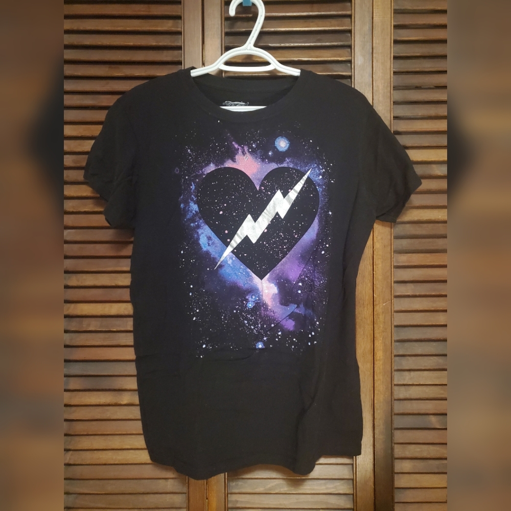 Fifth Sun T-Shirt Galaxy Heart Lightning Black XXL